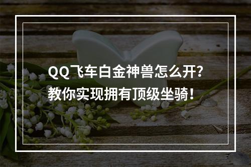 QQ飞车白金神兽怎么开？教你实现拥有顶级坐骑！