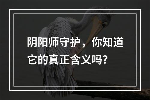 阴阳师守护，你知道它的真正含义吗？