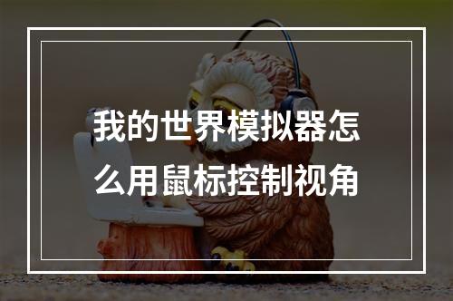 我的世界模拟器怎么用鼠标控制视角