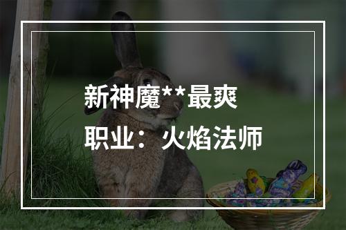 新神魔**最爽职业：火焰法师