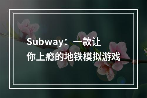 Subway：一款让你上瘾的地铁模拟游戏