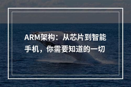 ARM架构：从芯片到智能手机，你需要知道的一切