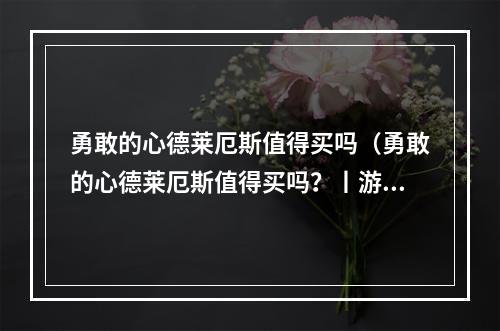 勇敢的心德莱厄斯值得买吗（勇敢的心德莱厄斯值得买吗？丨游戏攻略）