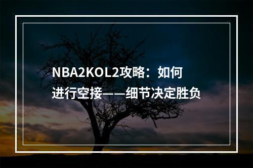 NBA2KOL2攻略：如何进行空接——细节决定胜负