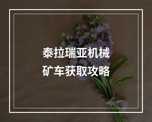 泰拉瑞亚机械矿车获取攻略