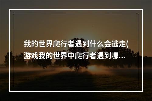 我的世界爬行者遇到什么会逃走(游戏我的世界中爬行者遇到哪种生物会逃走)