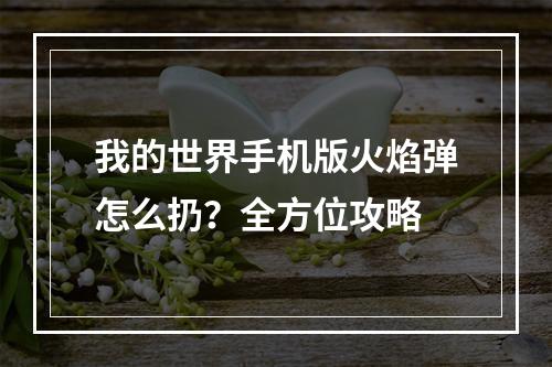 我的世界手机版火焰弹怎么扔？全方位攻略