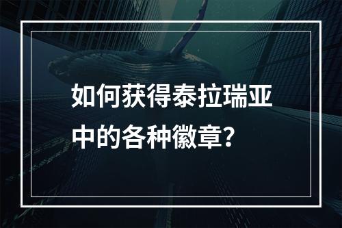 如何获得泰拉瑞亚中的各种徽章？