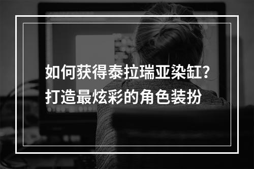 如何获得泰拉瑞亚染缸？打造最炫彩的角色装扮