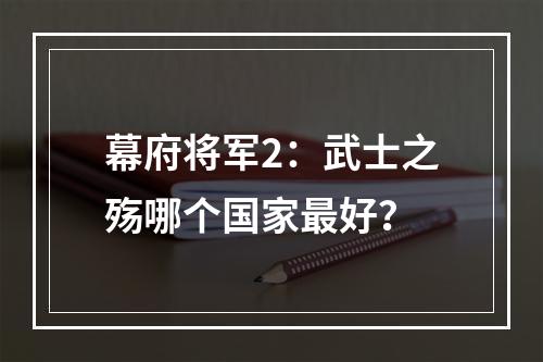 幕府将军2：武士之殇哪个国家最好？