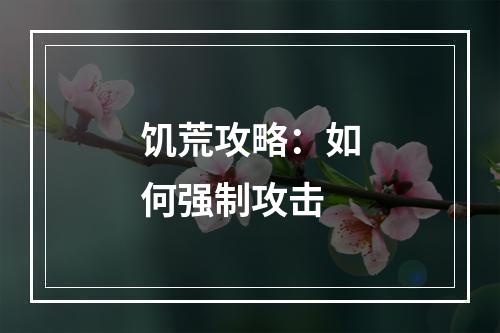 饥荒攻略：如何强制攻击