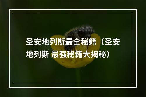 圣安地列斯最全秘籍（圣安地列斯 最强秘籍大揭秘）