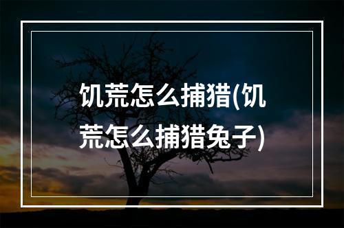 饥荒怎么捕猎(饥荒怎么捕猎兔子)