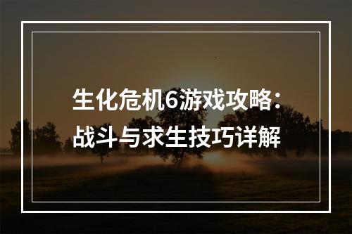 生化危机6游戏攻略：战斗与求生技巧详解