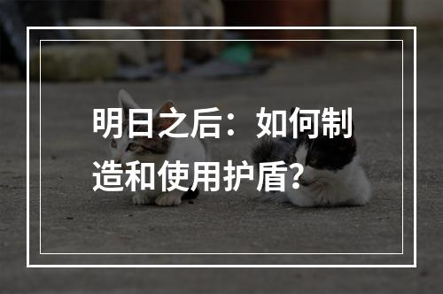 明日之后：如何制造和使用护盾？