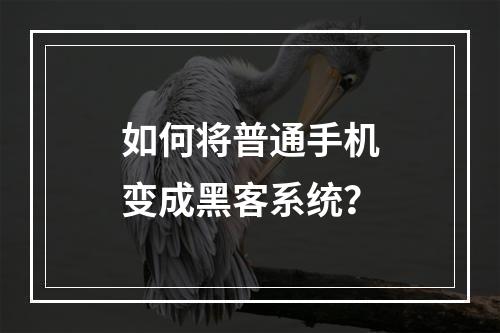 如何将普通手机变成黑客系统？