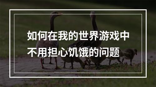 如何在我的世界游戏中不用担心饥饿的问题