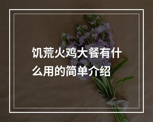 饥荒火鸡大餐有什么用的简单介绍