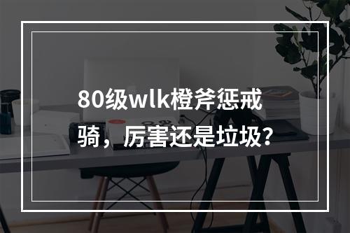 80级wlk橙斧惩戒骑，厉害还是垃圾？