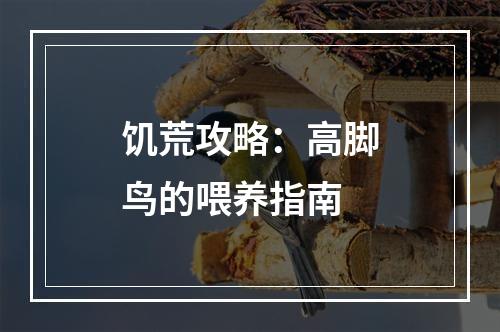 饥荒攻略：高脚鸟的喂养指南