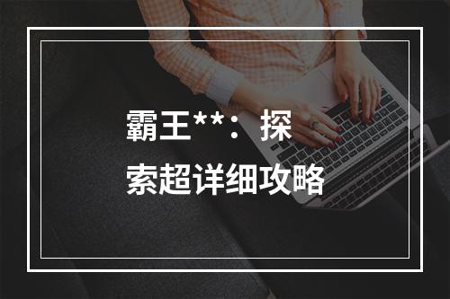 霸王**：探索超详细攻略