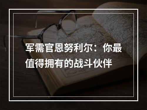 军需官恩努利尔：你最值得拥有的战斗伙伴