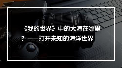 《我的世界》中的大海在哪里？——打开未知的海洋世界