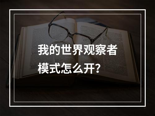 我的世界观察者模式怎么开？