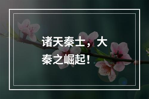 诸天秦士，大秦之崛起！