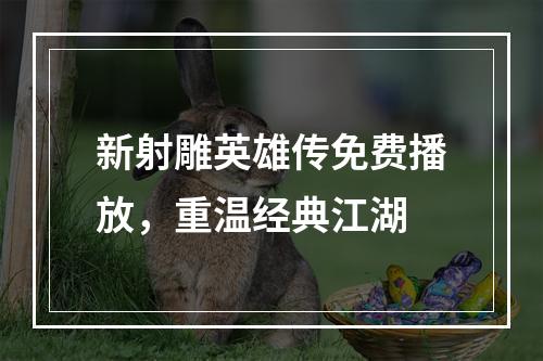 新射雕英雄传免费播放，重温经典江湖