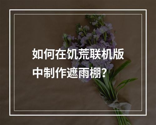 如何在饥荒联机版中制作遮雨棚？