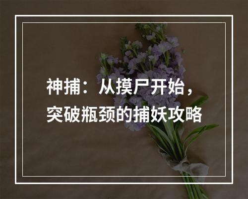 神捕：从摸尸开始，突破瓶颈的捕妖攻略