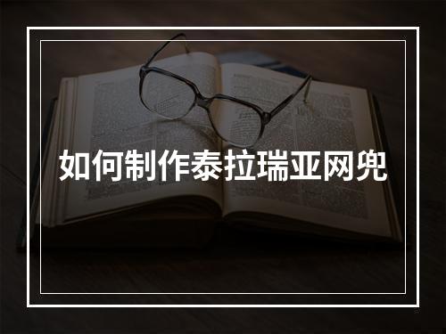 如何制作泰拉瑞亚网兜