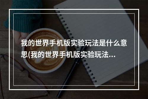 我的世界手机版实验玩法是什么意思(我的世界手机版实验玩法是什么意思啊)