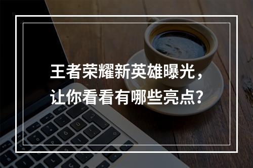 王者荣耀新英雄曝光，让你看看有哪些亮点？