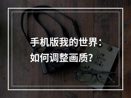 手机版我的世界：如何调整画质？