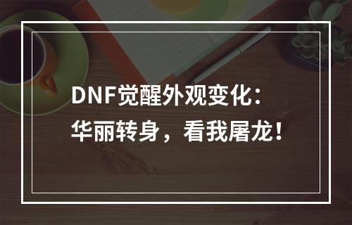 DNF觉醒外观变化：华丽转身，看我屠龙！