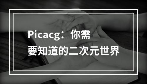 Picacg：你需要知道的二次元世界