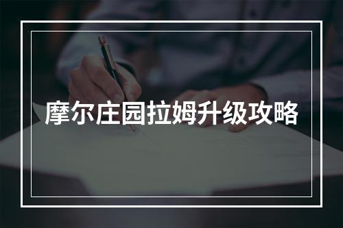 摩尔庄园拉姆升级攻略