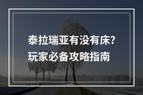 泰拉瑞亚有没有床？玩家必备攻略指南