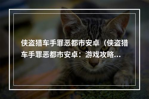 侠盗猎车手罪恶都市安卓（侠盗猎车手罪恶都市安卓：游戏攻略）