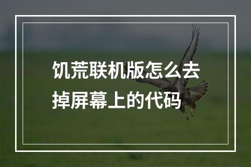 饥荒联机版怎么去掉屏幕上的代码