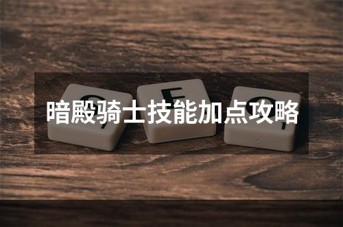 暗殿骑士技能加点攻略