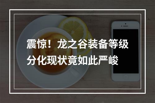 震惊！龙之谷装备等级分化现状竟如此严峻