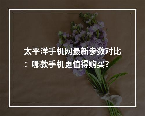 太平洋手机网最新参数对比：哪款手机更值得购买？