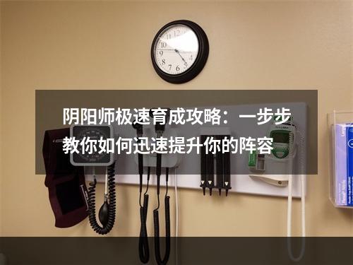 阴阳师极速育成攻略：一步步教你如何迅速提升你的阵容