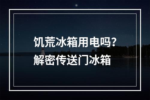 饥荒冰箱用电吗？解密传送门冰箱