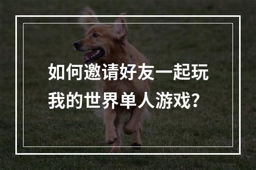 如何邀请好友一起玩我的世界单人游戏？