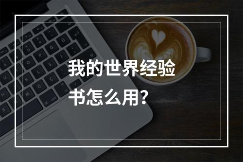 我的世界经验书怎么用？