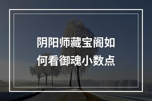 阴阳师藏宝阁如何看御魂小数点